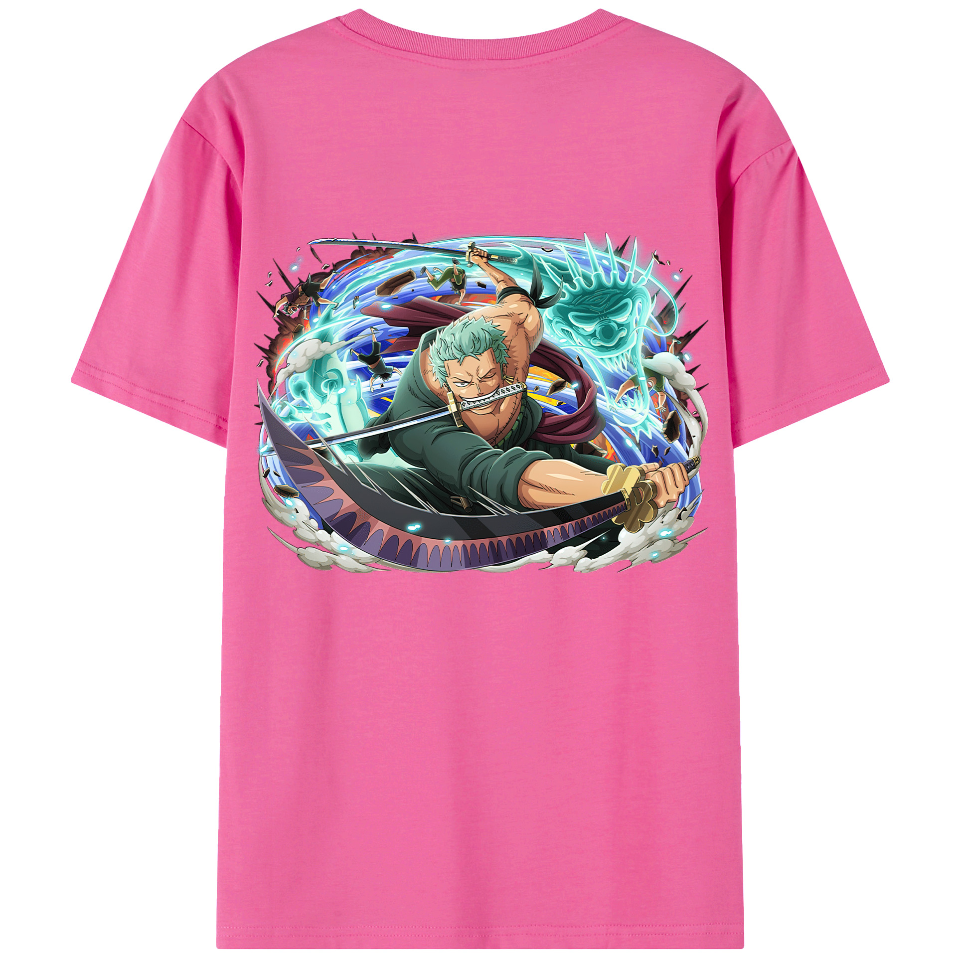 ワンピース ロロノア・ゾロ ONE PIECE Roronoa Zoro レディース半袖Tシャツ(バックプリント)